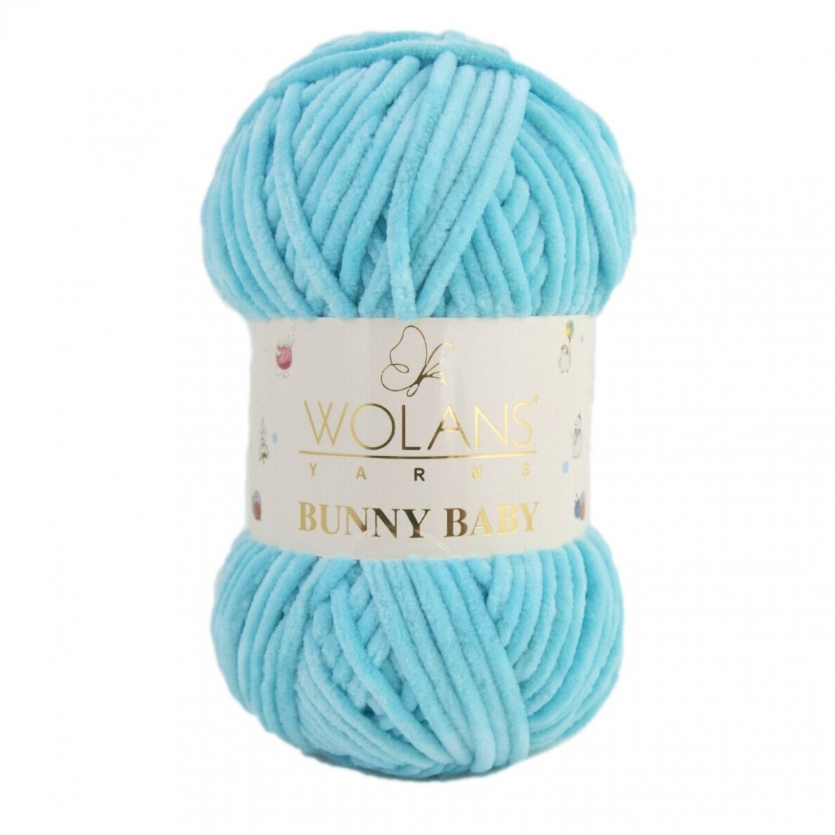 Wolans Bunny Baby 100-13 Žalsvai žydra – pliušiniai siūlai
