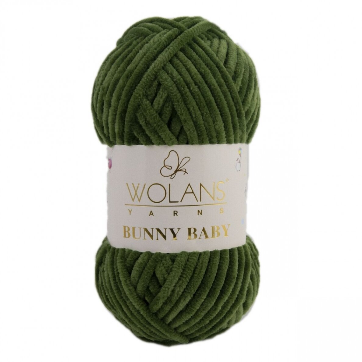 Wolans Bunny Baby 100-32 Tamsių alyvuogių – pliušiniai siūlai