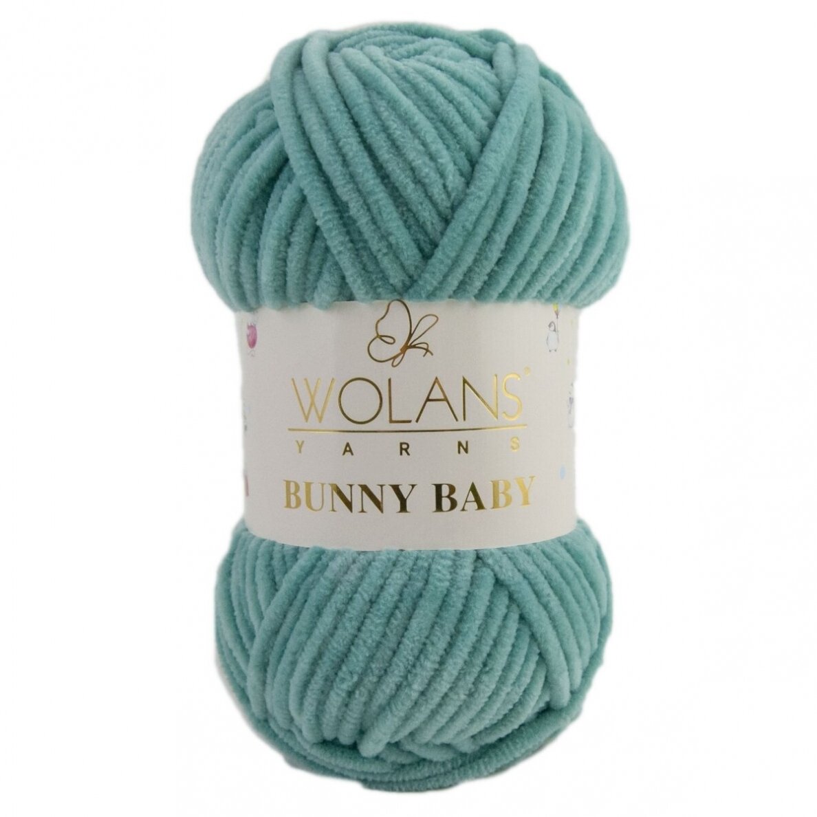 Wolans Bunny Baby 100-56 Žalsvai mėlyna – pliušiniai siūlai