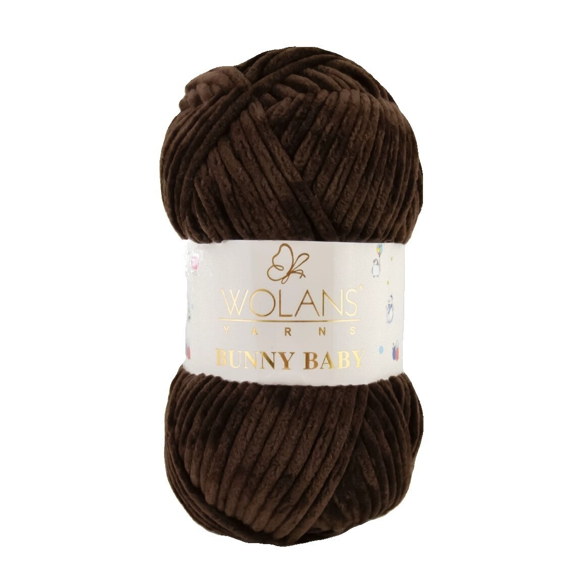 Wolans Bunny Baby 100-75 Tamsiai ruda – pliušiniai siūlai