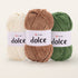 YarnArt Dolce chenille yarn – Ecru, Mocha and Dark Olive