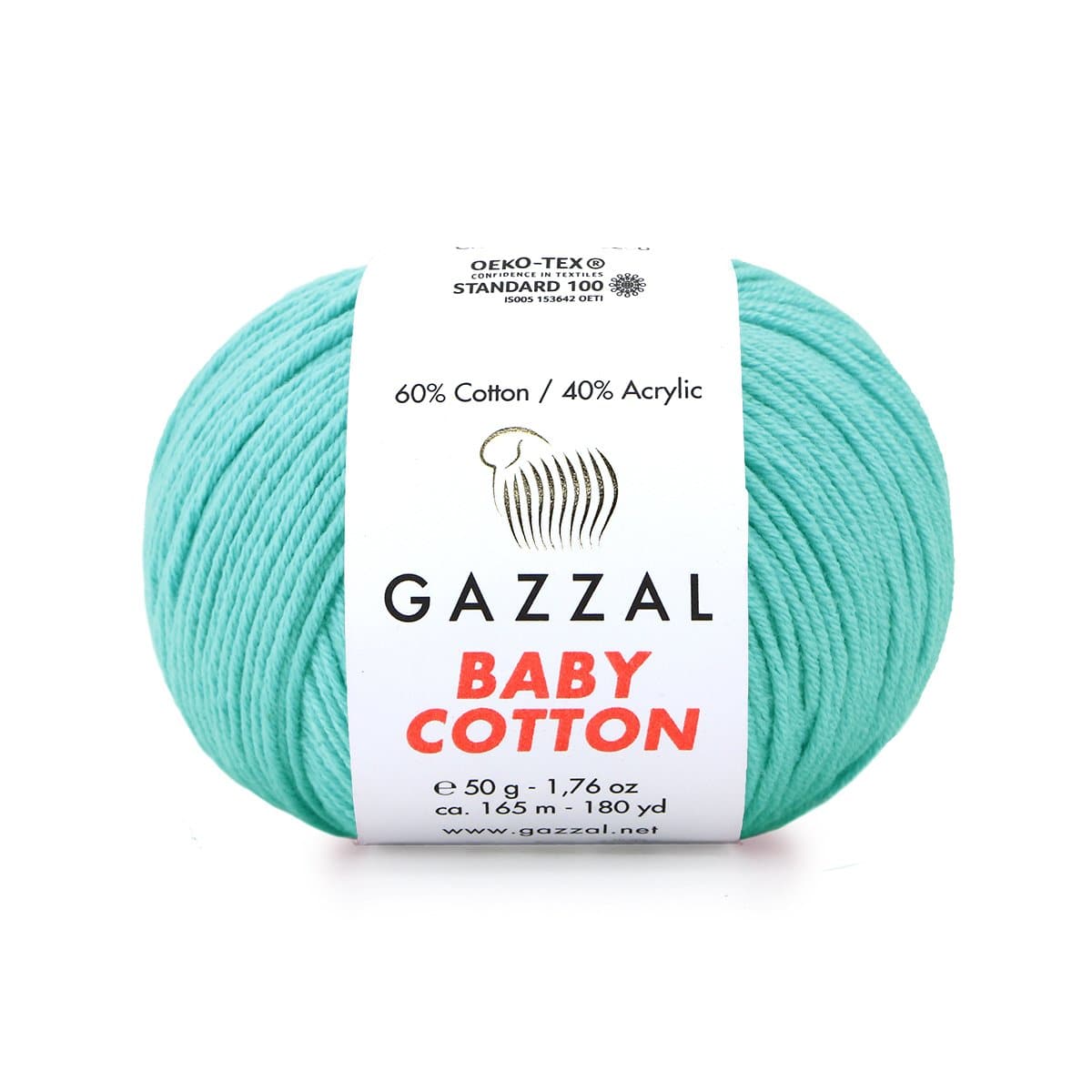 Gazzal Baby Cotton 3452 Аква – детская пряжа из хлопка и акрила