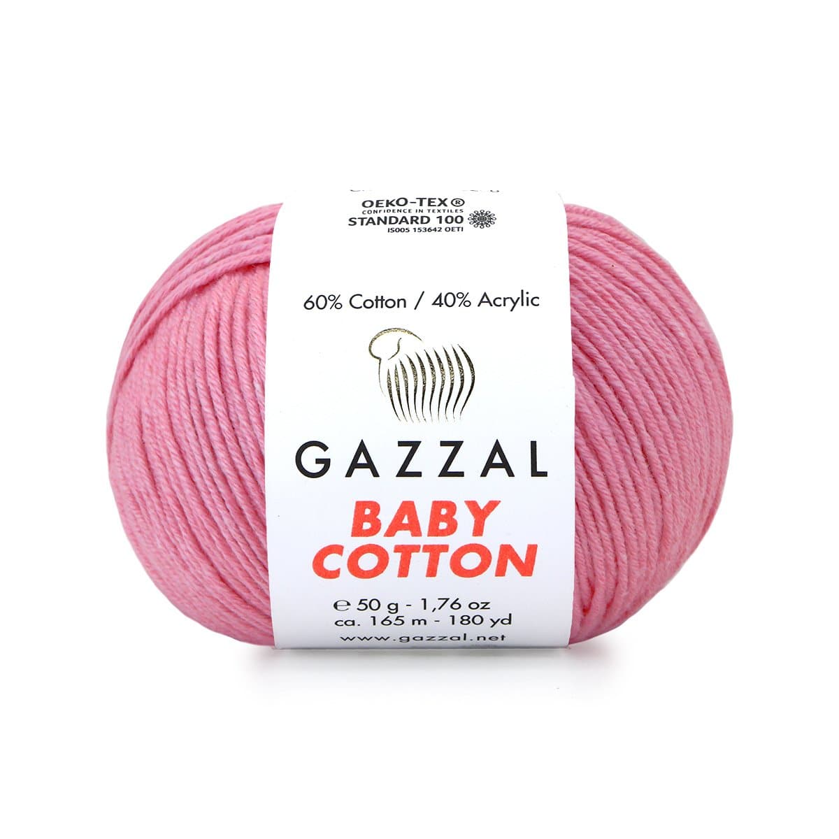 Gazzal Baby Cotton 3468 Конфетно-розовый – детская пряжа из хлопка и акрила