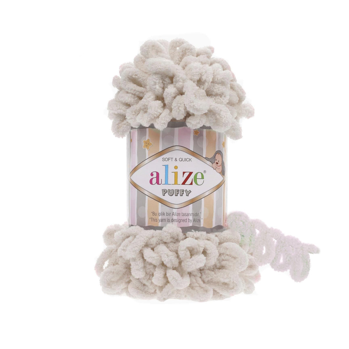Alize Puffy 599 Ivory – loop yarn