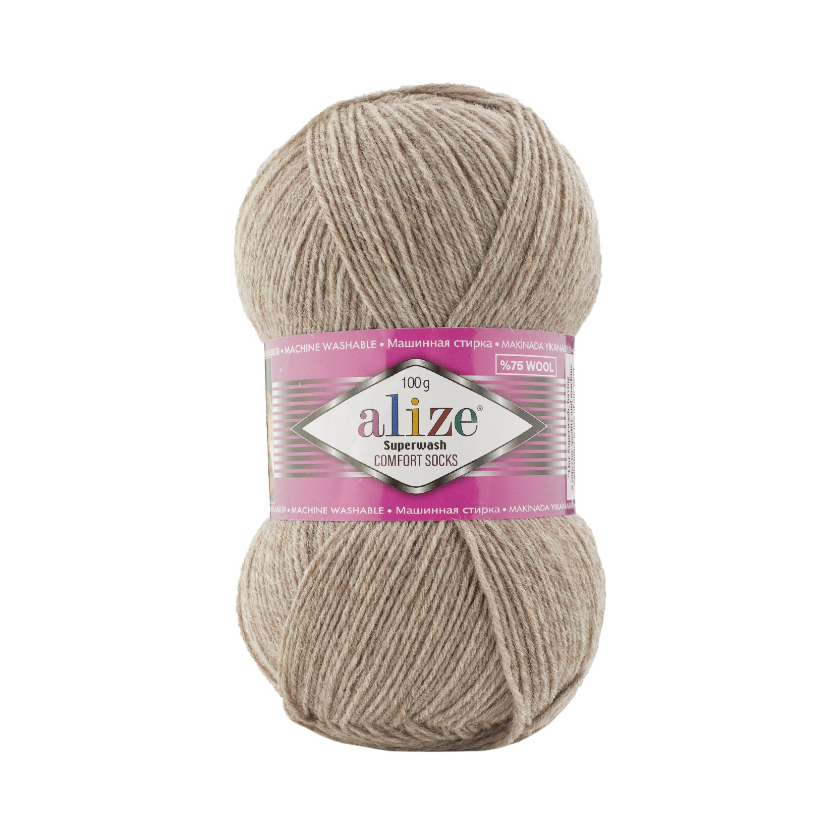 Alize Superwash Comfort Socks Superwash Beige Melange (207)