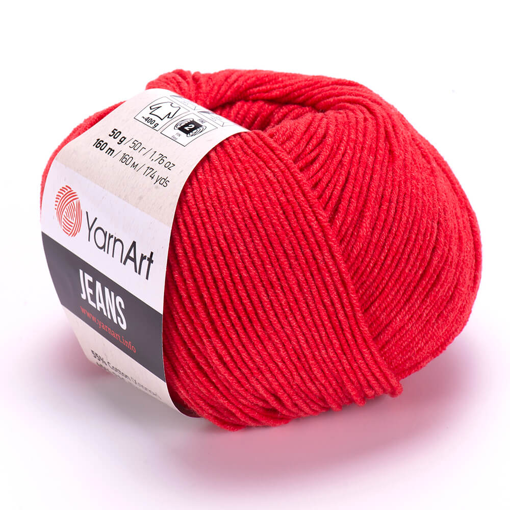 YarnArt Jeans 26 Scarlet – cotton acrylic yarn