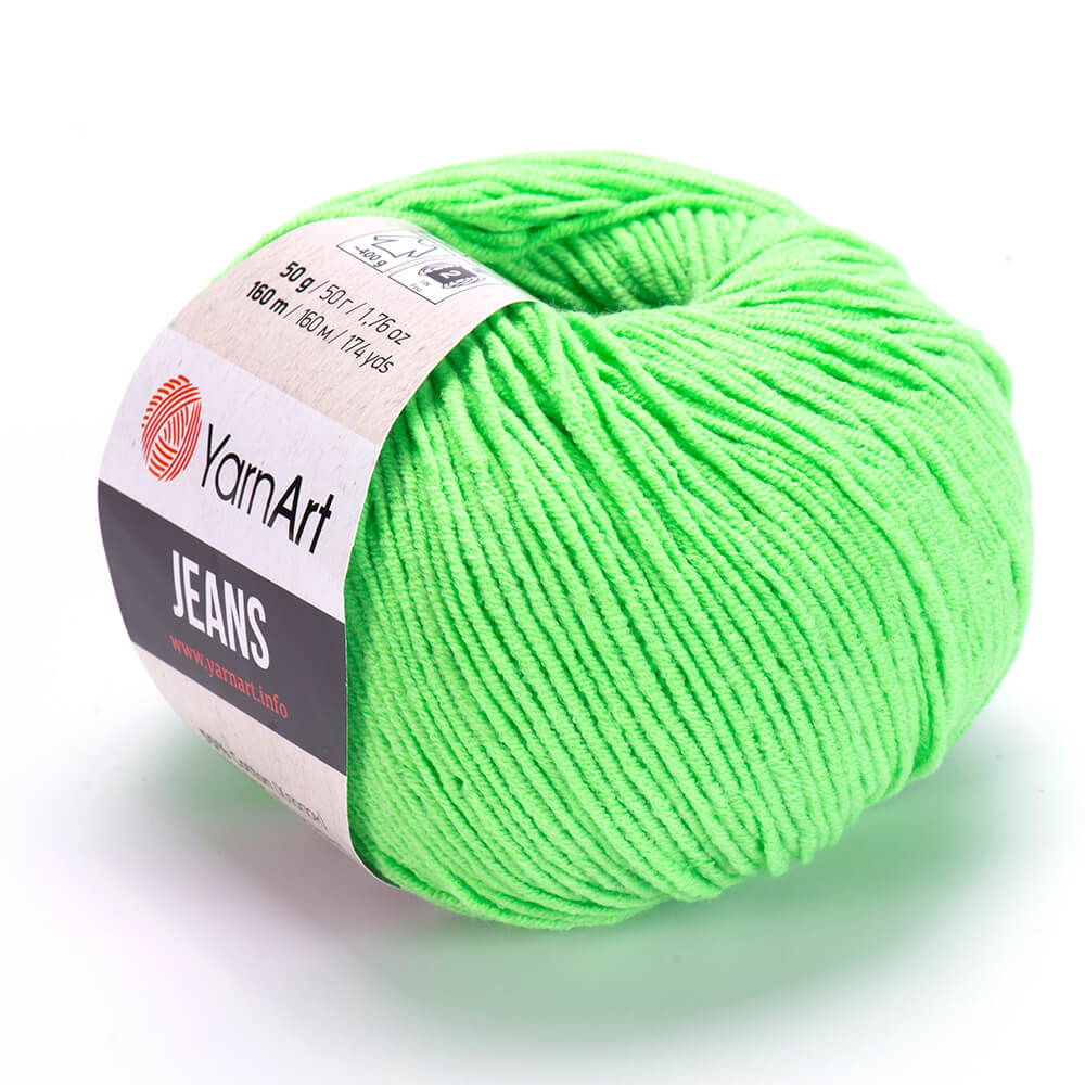 YarnArt Jeans 60 Neon Green – cotton acrylic yarn