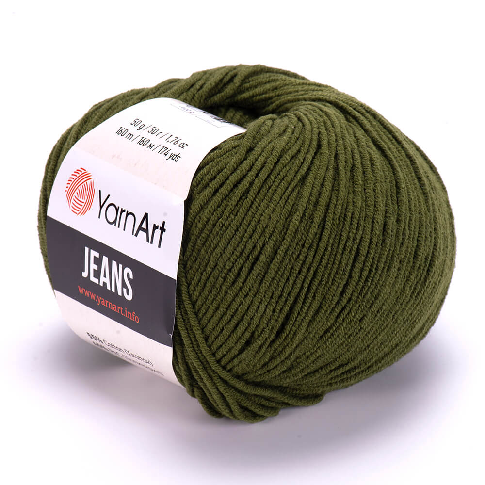 YarnArt Jeans 82 Dark Olive – cotton acrylic yarn