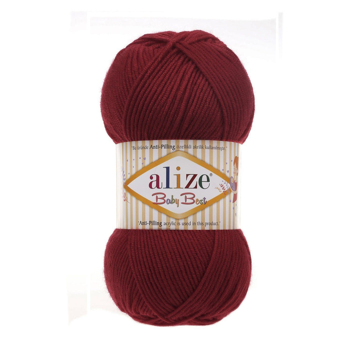 Alize Baby Best 390 Burgundy – bamboo acrylic baby yarn