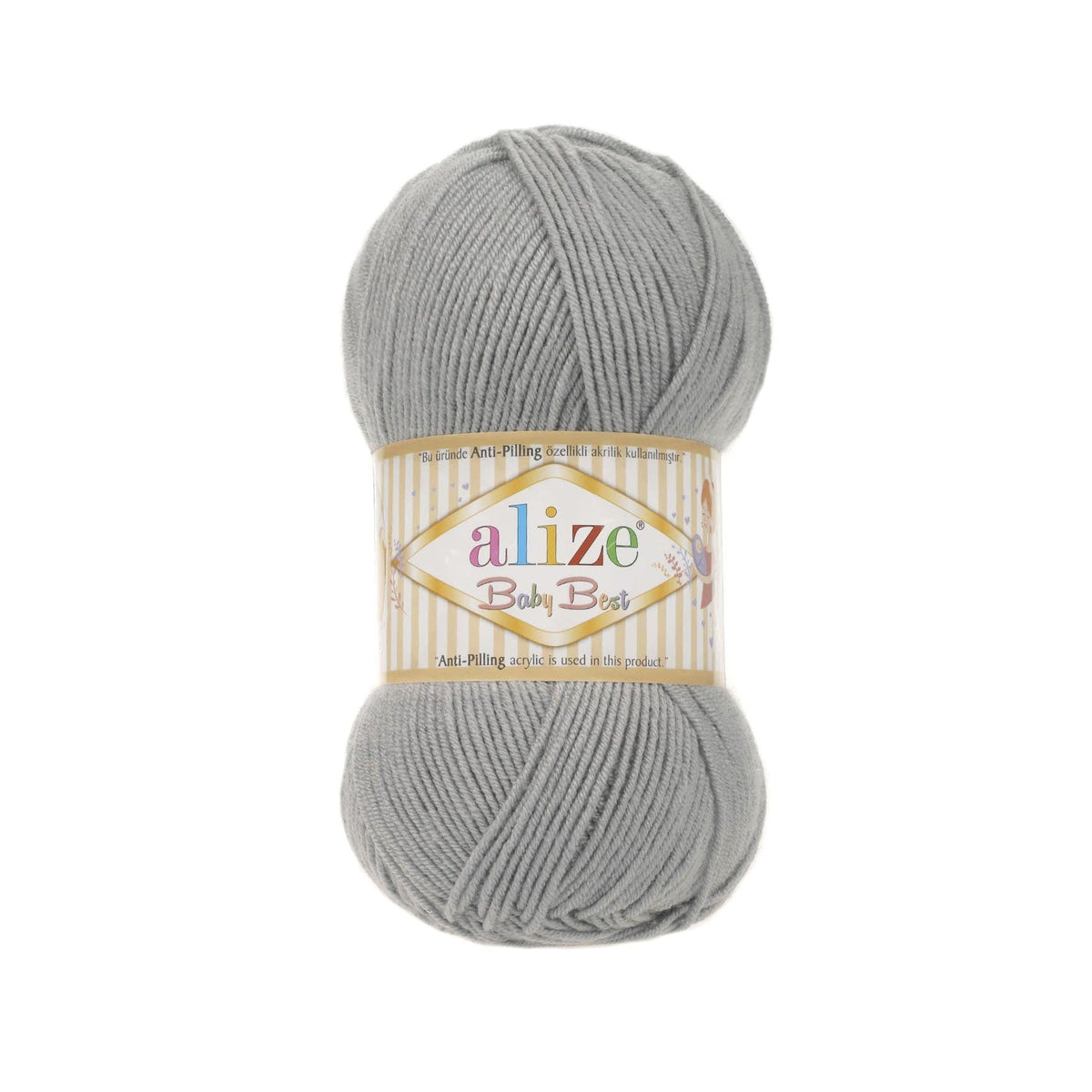 Alize Baby Best 344 Grey – bamboo acrylic baby yarn