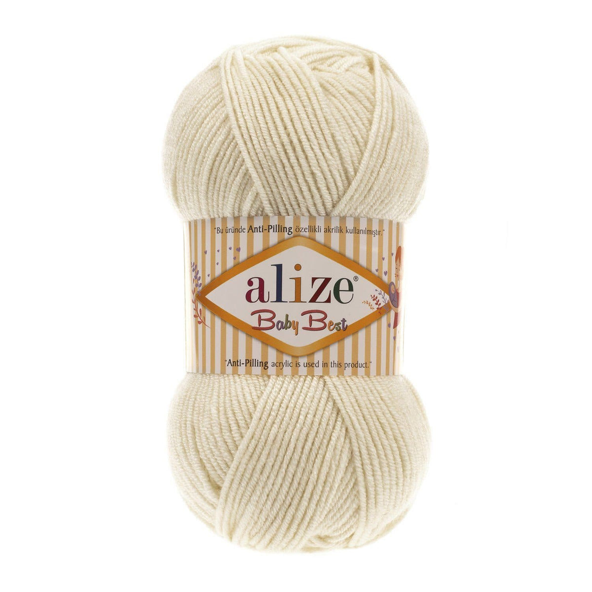 Alize Baby Best 62 Cream – bamboo acrylic baby yarn