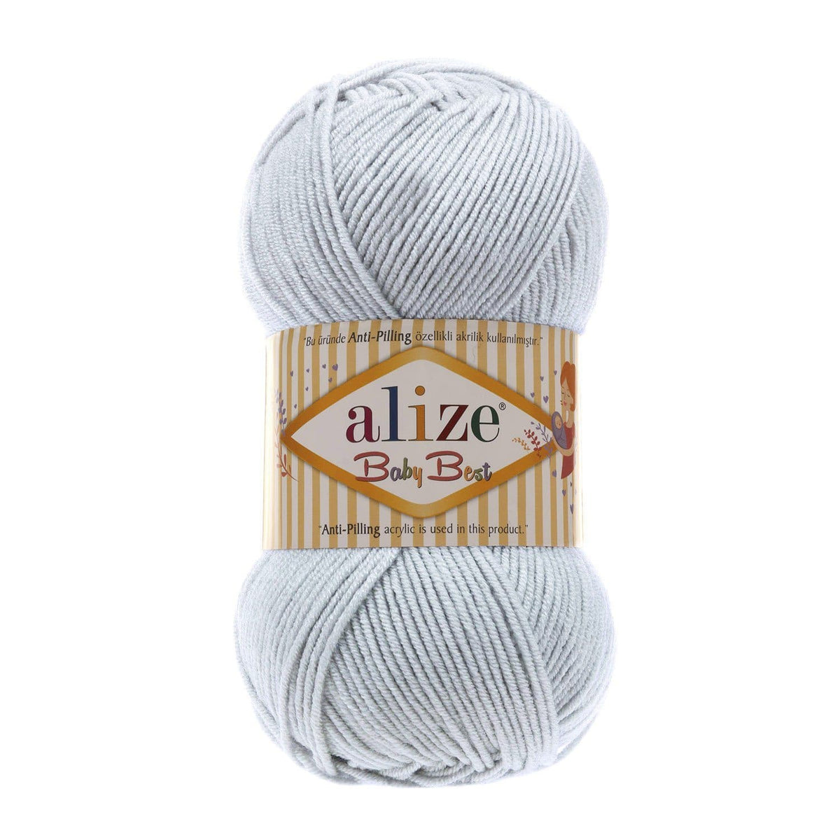 Alize Baby Best 224 Light Grey – bamboo acrylic baby yarn