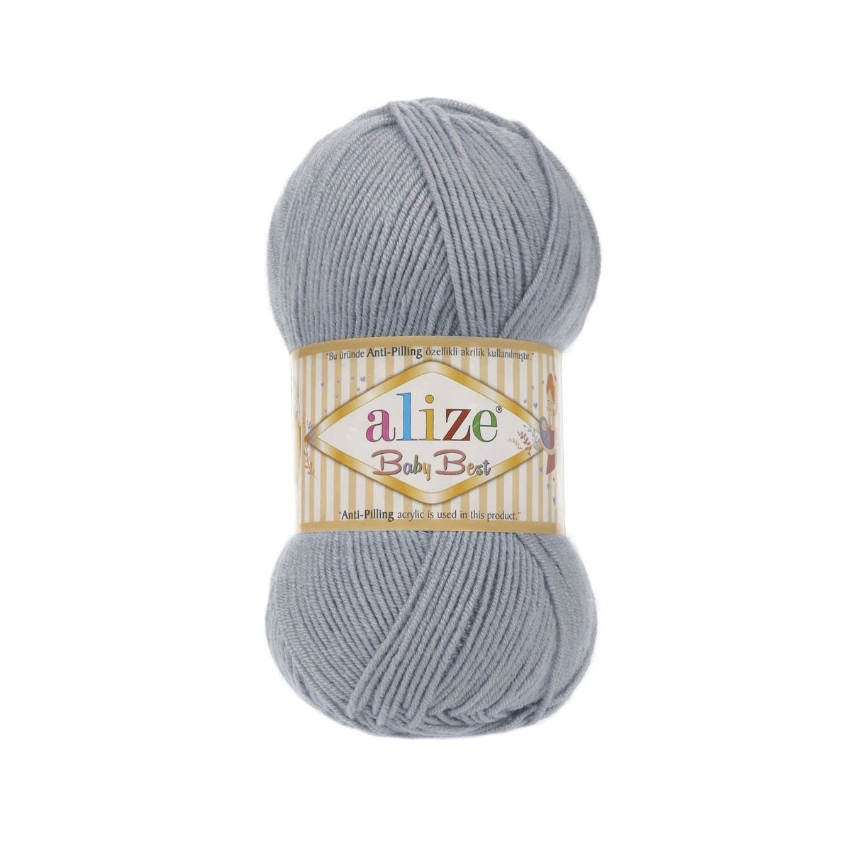 Alize Baby Best 119 Medium Grey – bamboo acrylic baby yarn