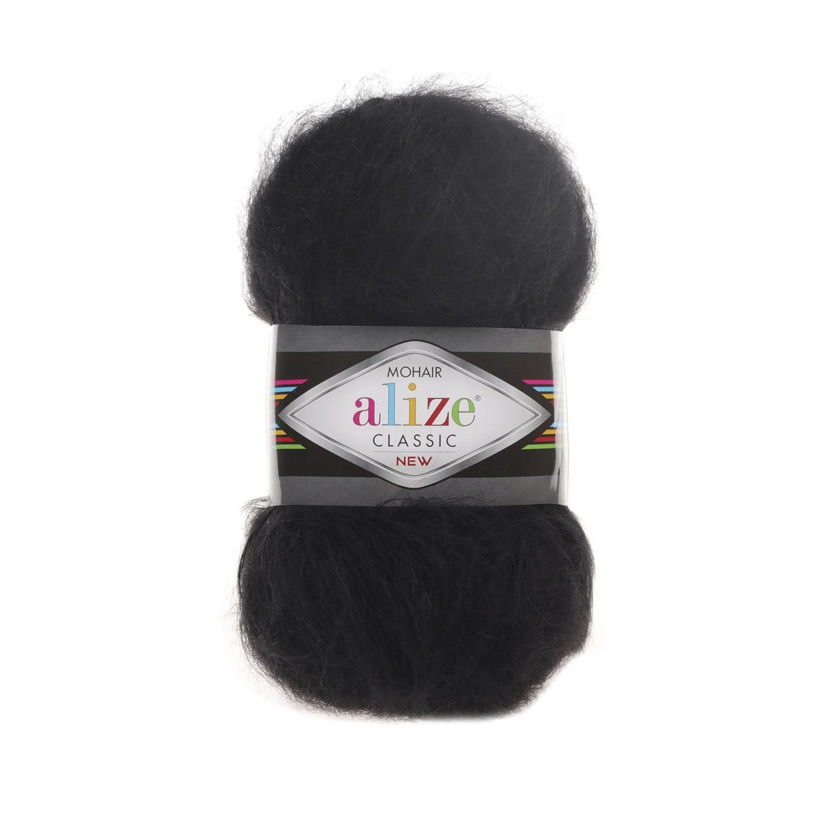 Alize Mohair Classic 60 Juoda – akrilo siūlai su moheriu ir vilna