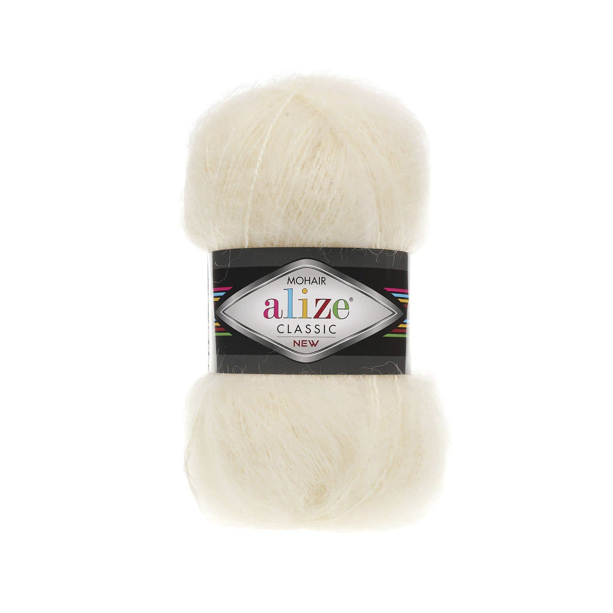 Alize Mohair Classic 01 Kreminė – akrilo siūlai su moheriu ir vilna