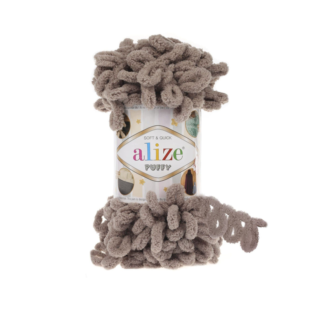 Alize Puffy 530 Taupe – loop yarn