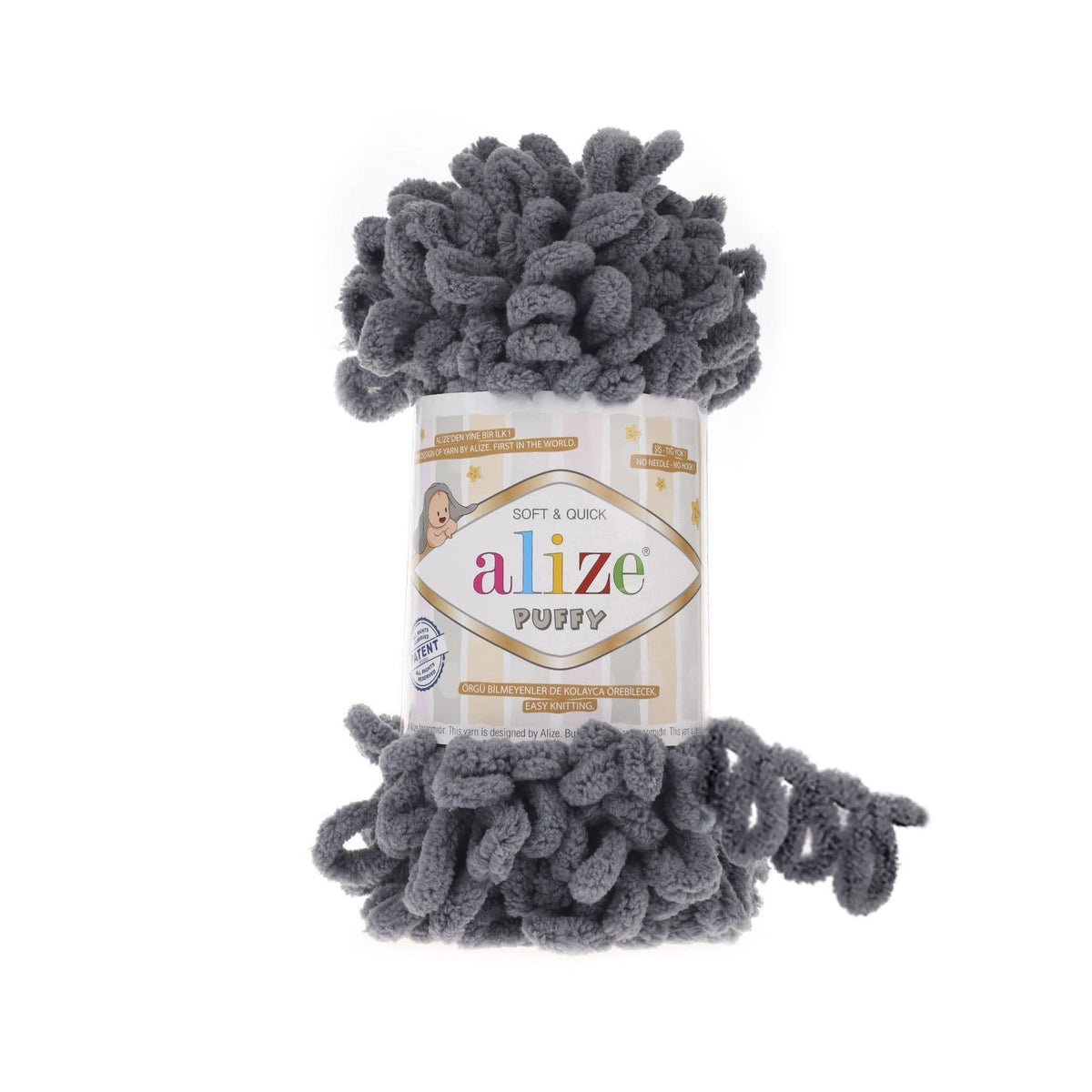Alize Puffy 87 Charcoal – loop yarn