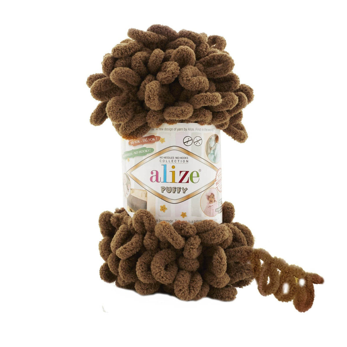 Alize Puffy 321 Brown – loop yarn