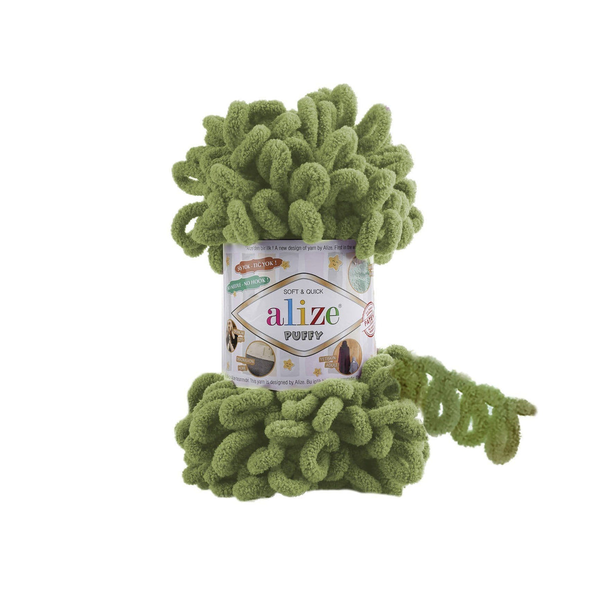 Alize Puffy 485 Olive – loop yarn