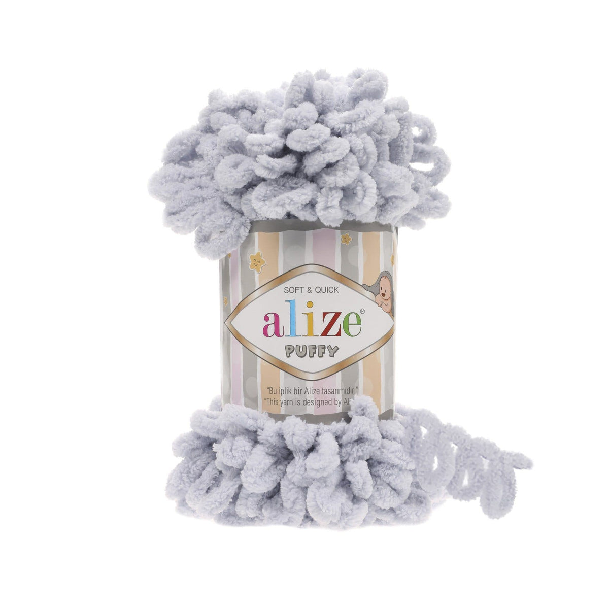 Alize Puffy 416 Light Grey – loop yarn