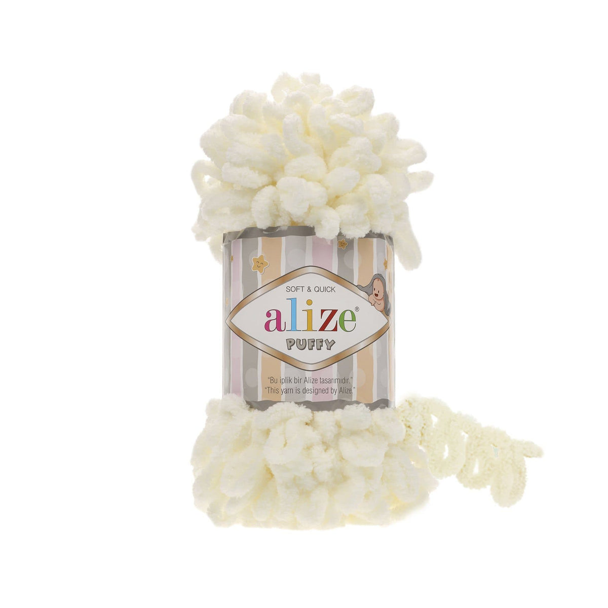 Alize Puffy 62 Cream – loop yarn