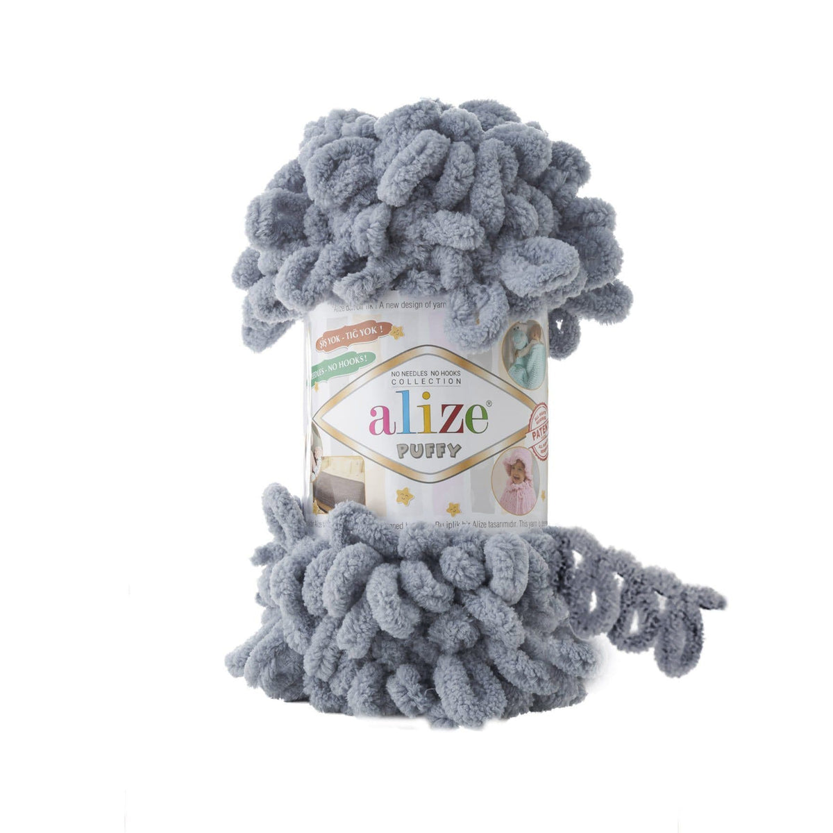 Alize Puffy 428 Dark Grey – loop yarn