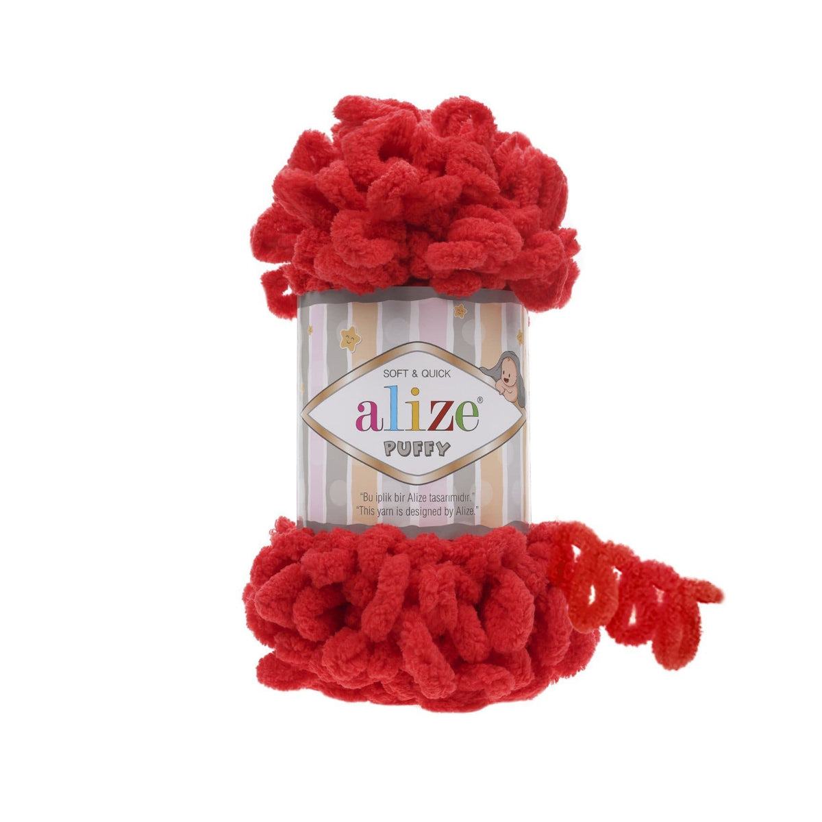 Alize Puffy 56 Red – loop yarn