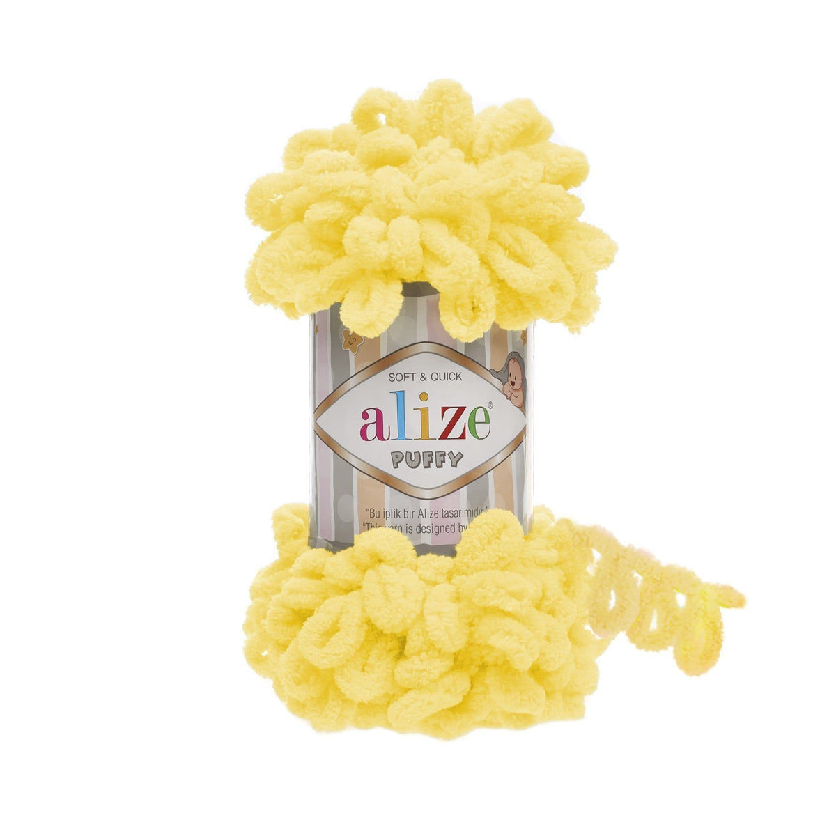 Alize Puffy 216 Light Yellow – loop yarn