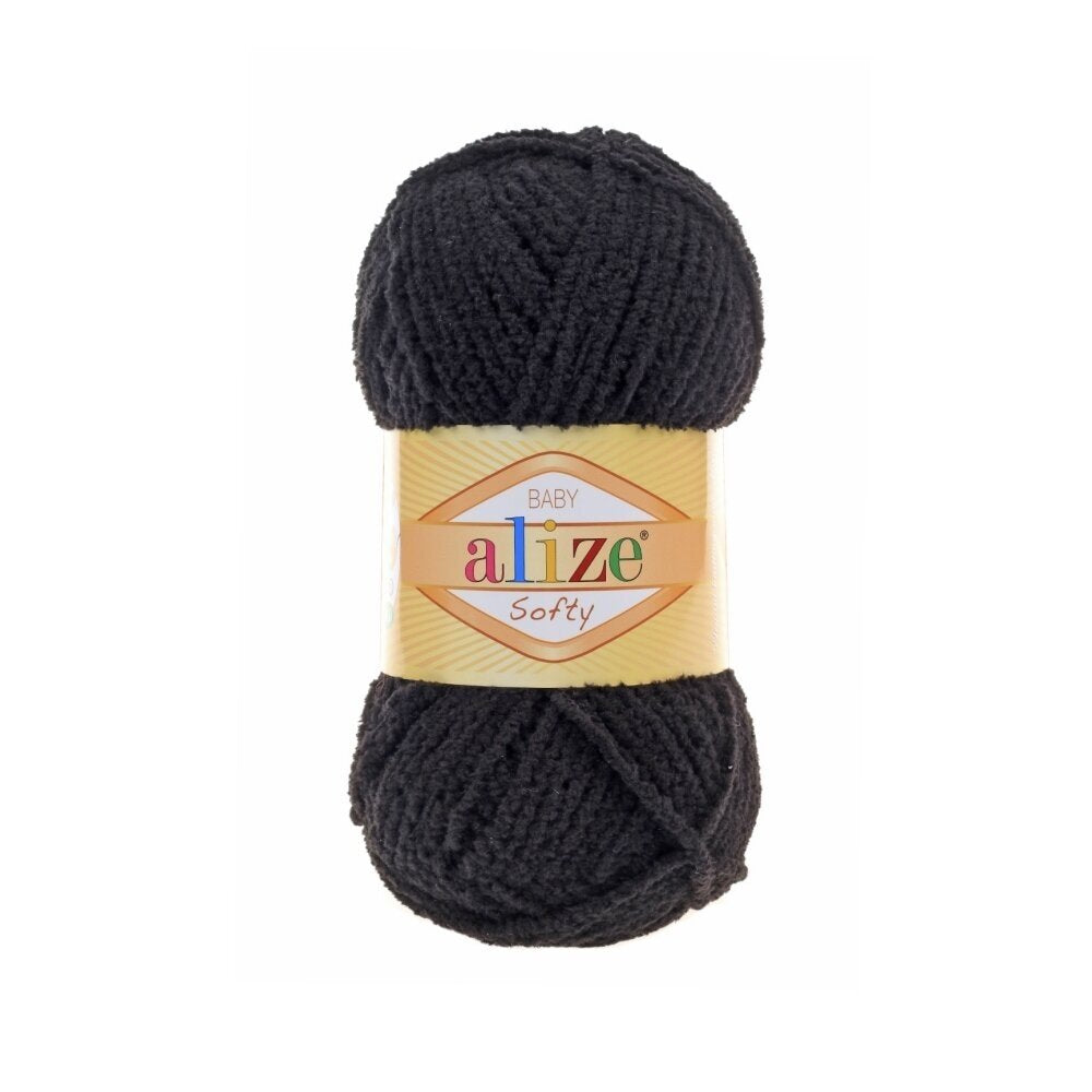 Alize Softy Baby 60 Black – plush baby yarn