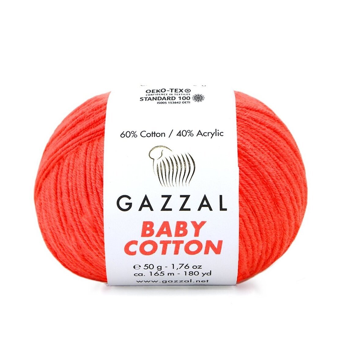 Gazzal Baby Cotton 3459 Коралловый – детская пряжа из хлопка и акрила