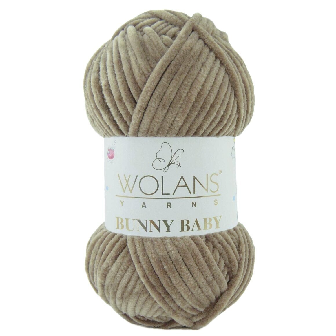 Wolans Bunny Baby 100-29 Pilkšvai ruda – pliušiniai siūlai