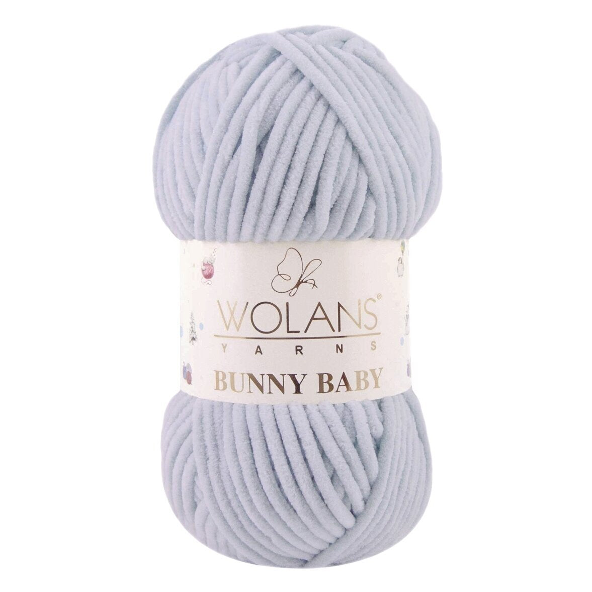Wolans Bunny Baby 100-49 Pilka – pliušiniai siūlai