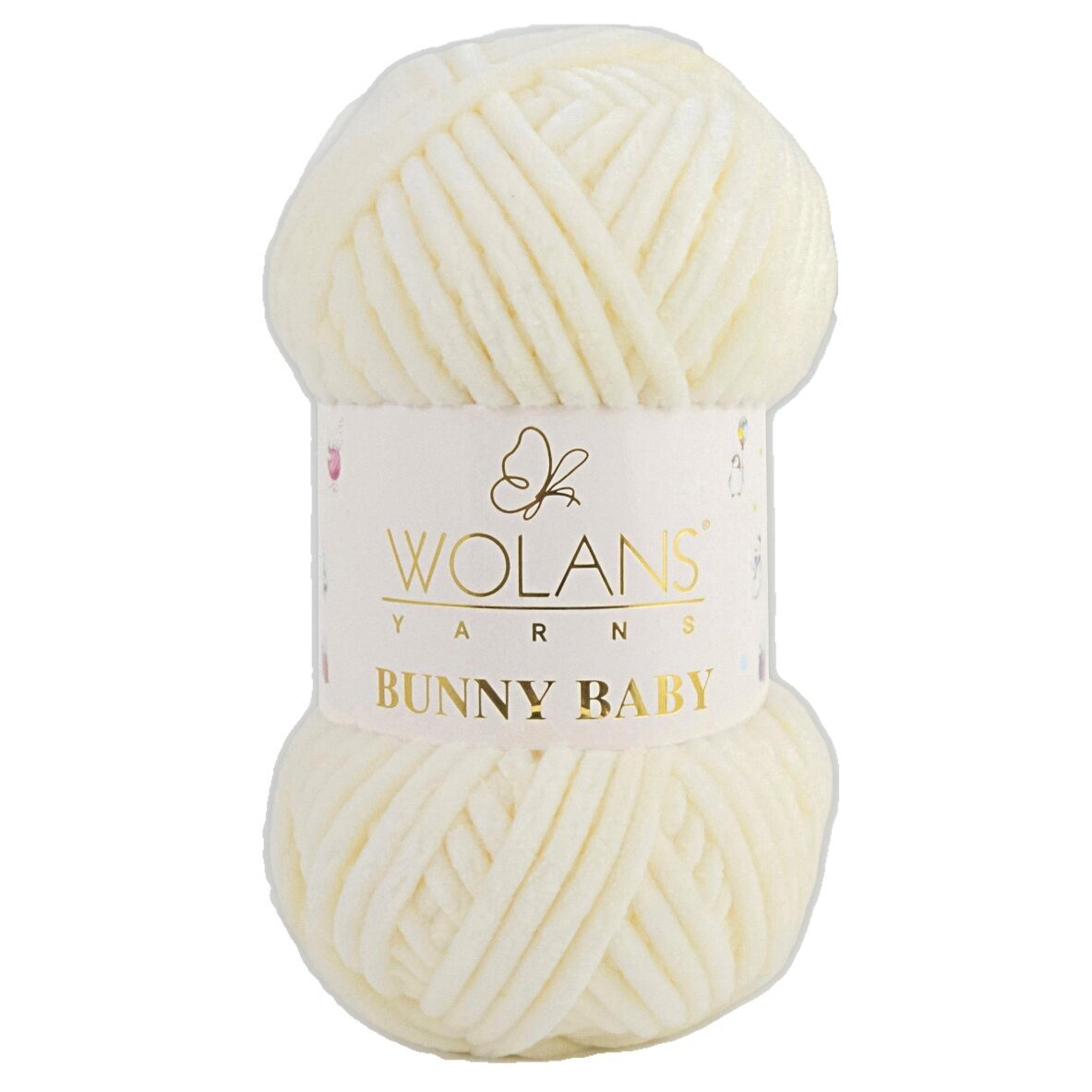 Wolans Bunny Baby 100-02 Vanilinė – pliušiniai siūlai