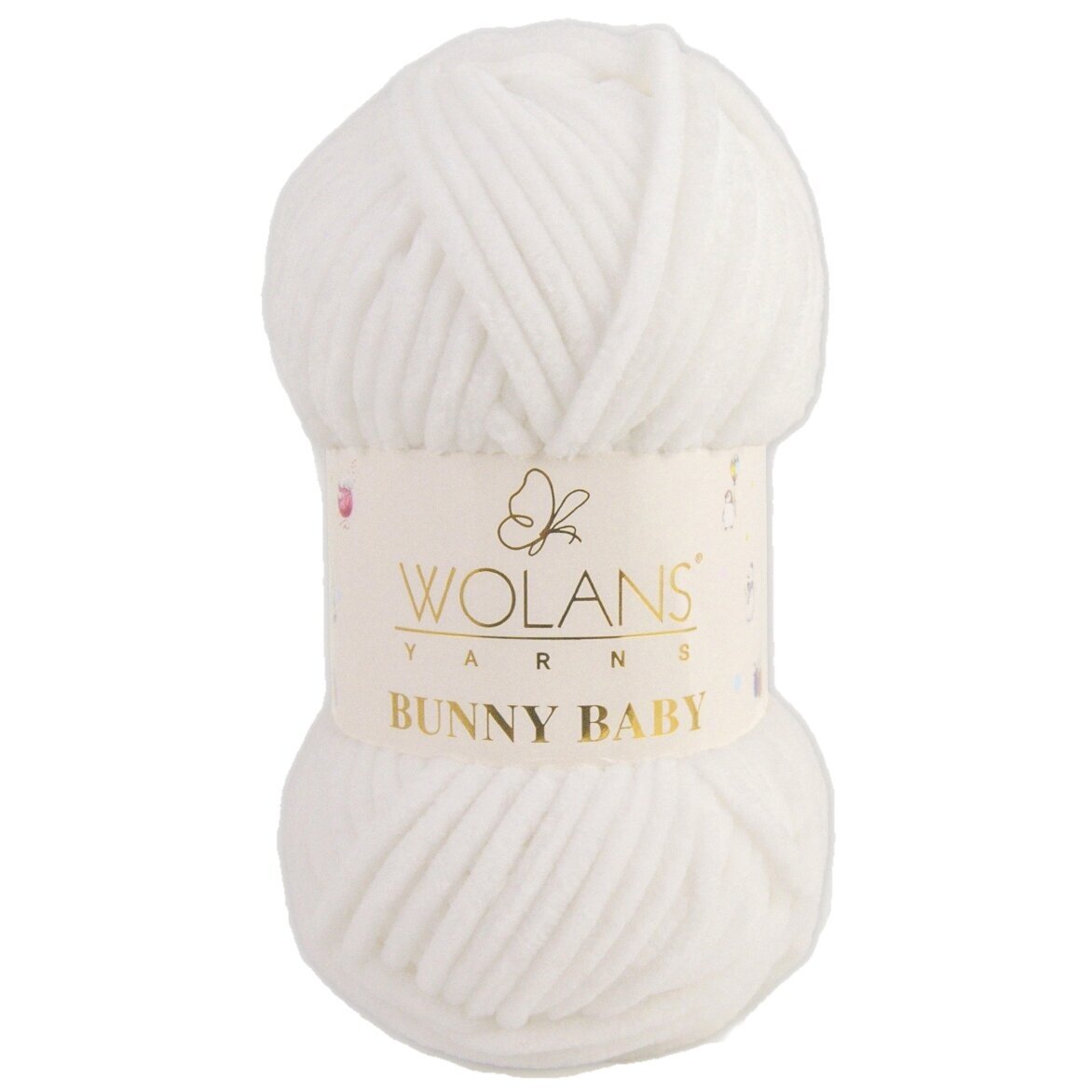 Wolans Bunny Baby 100-01 Natūrali balta – pliušiniai siūlai